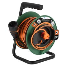 Enrouleur Jardin Electralock, 20 m, H05VV-F 2x1,5; Vert / noir / orange