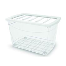 Bac à roulettes 60L 58,5x39x36,5cm transparent - KIS