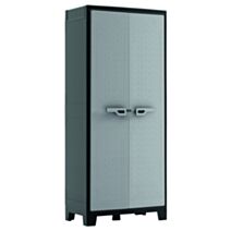 Armoire de rangement haute résine H182xL80xP44cm gris/noir - KIS