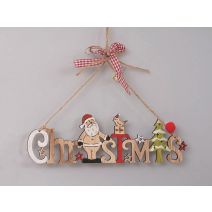 Décoration Noël à suspendre Christmas Bois 22cm
