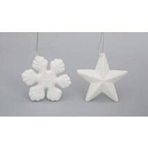 Décoration Noël à suspendre étoile et flocon de neige 11cm