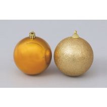 Boule de Noël plastique or ∅8cm