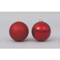 Boule de Noël plastique rouge ∅8cm