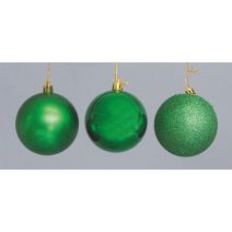 Boule de Noël plastique vert ∅8cm