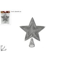 Cimier Sapin de Noël étoile 3D argent 20cm