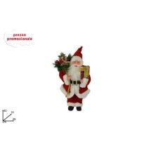 Décoration Père-Noël avec sa hotte rouge 40cm