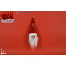 Tête Père-Noël à Suspendre Tissu 30x7x7cm