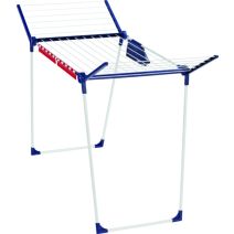 Séchoir sur Pieds 18m Pegasus Solid Plus + Accessoires Blanc Bleu - LEIFHEIT