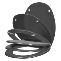 Abattant de toilette bois compressé SERENITY2 Gris anthracite - ALLIBERT