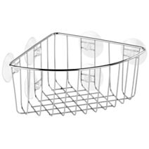 Étagère d'Angle à Ventouses Métal 19x19x10cm Argent - TATAY
