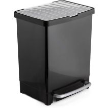 Poubelle tri sélectif 17L + 8L noir TATAY