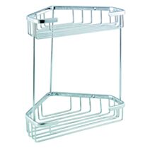 Etagère d'Angle Métal 2 Niveaux 175x175x265mm Argent - TATAY