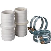 2 Manchons pour branchement tuyaux Ø38mm + 4 colliers Ø38mm