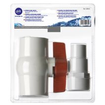 Vanne d'arrêt 1/4 de tour + 2 embouts cannelés Ø38mm + 1 téflon - GRE