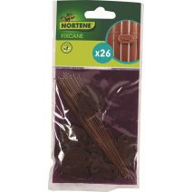 FIXCANE 26 fixations pour canisses Marron 
