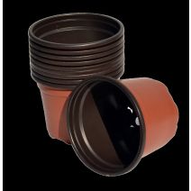 10 pots ronds orange Ø 9cm