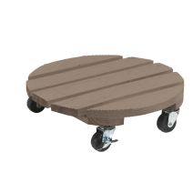 Roule pot bois teinté Taupe Ø0,40m