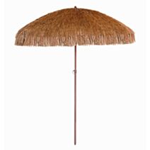 Parasol Raphia imitation bois ⌀ 200 cm - TENDANCE