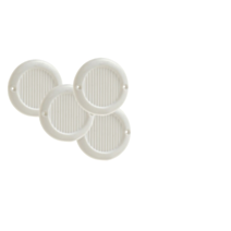 4 grilles d'aération ABS blanc Ø 6,4 cm
