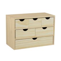 Mini Bloc de Rangement Pin 6 Tiroirs 40x28x20cm - ASTIGARRAGA