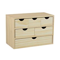 Mini Bloc de Rangement Pin 6 Tiroirs 40x28x20cm - ASTIGARRAGA
