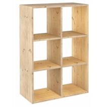 Etagère Modulaire Dinamic 6 cubes Pin Massif 105,4x70,8x33cm