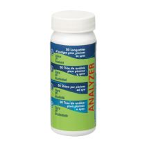 50 bandelettes d'analyse chlore + pH + alcalinité piscine - GRE