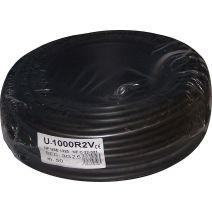 Câble électrique U-1000 R2V 3G2,5mm² Noir 50m - ELECTRALINE