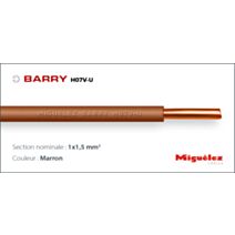 Câble électrique H07V-U 1x1,5mm² Marron 100m
