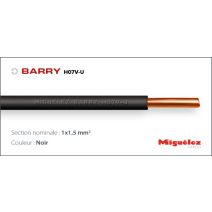 Câble électrique H07V-U 1x1,5mm² Noir 100m