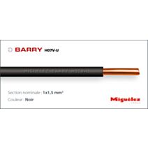 Câble électrique H07V-U 1x1,5mm² Noir 100m