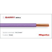 Câble électrique H07V-U 1x1,5mm² Violet 100m