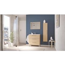 Meuble à Poser Pallas 80cm Chêne Clair Mélaminé Livré en Kit