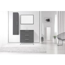 Meuble à Poser Pallas 80cm Gris Mélaminé Livré en Kit