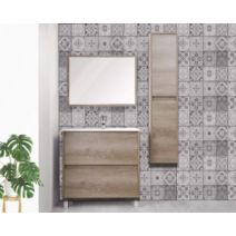 Meuble à Poser Dahlia L80cm Bois Brun Mélaminé Livré en Kit