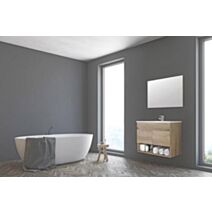 Meuble à Suspendre Cotton L80cm Bois Brun Mélaminé Livré en Kit