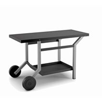 TABLE ROULANTE ACIER NOIR ET GRIS CLAIR MAT POUR PLANCHA