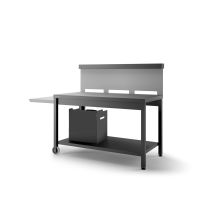 Table Roulante Plancha Acier 164x65x115cm Noir/Gris Clair - FORGE ADOUR