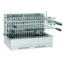 Barbecue charbon de bois Grill encastrable inox + tournebroche électrique - FORGE ADOUR