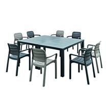 Table résine Julie 180/295 x 90/147 x 75 cm graphite