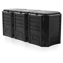 Silo thermocomposteur pliable PP 1200L H.82,6x198x71,9cm noir - NATURE