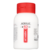 Peinture acrylique Blanc de Titane 105 750ml - TALENS ART CREATION