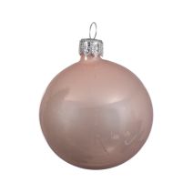 Boule rose poudre verre 8cm x6