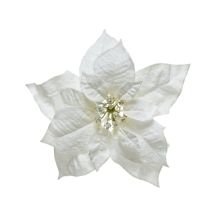 Poinsettia en soie à clipser
