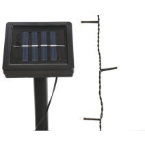 Guirlande solaire 100 LED clignotante extérieure - Blanc chaud