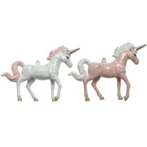 Licorne de Noël à suspendre 13x10 cm
