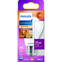 Ampoule filament standard E27 dimmable opaque 75W blanc chaud - PHILIPS
