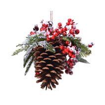 Pomme givrée pin nature vert 25cm