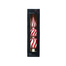 Cimier en verre rouge/blanc Gourmand  H.31cm - DECORIS