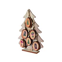 Suspension de Noël rondelle bois 8cm - DECORIS